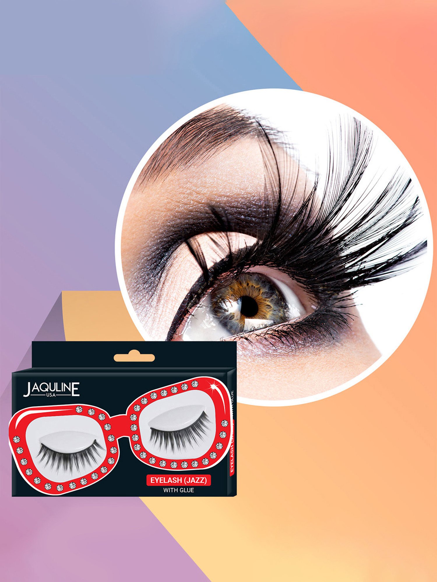 Jaquline USA False Eyelash Jazz with Glue - Party