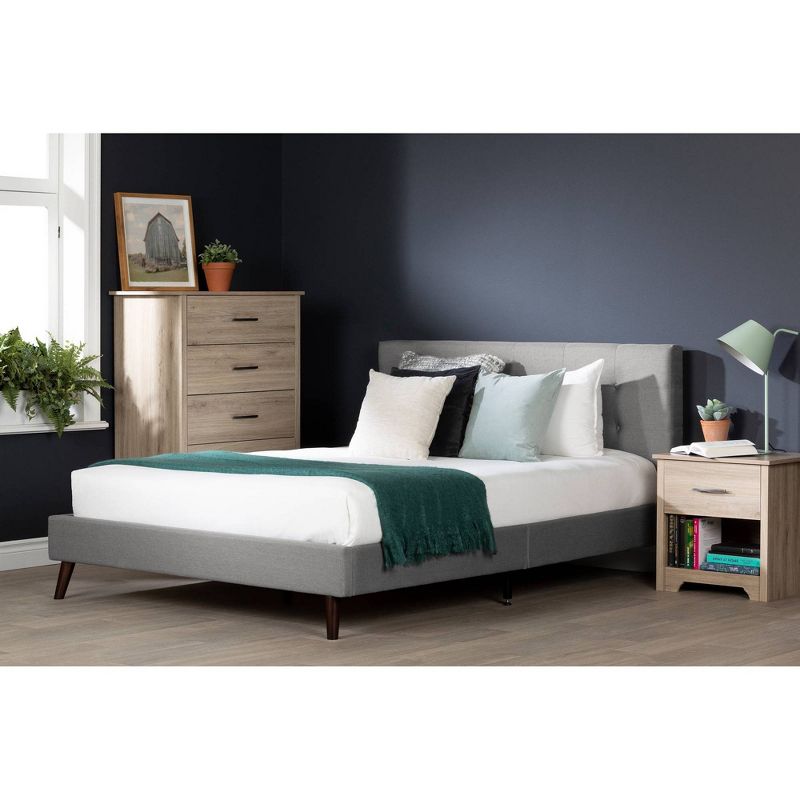 Full Fusion Complete Upholstered Bed  Medium Gray  - South Shore