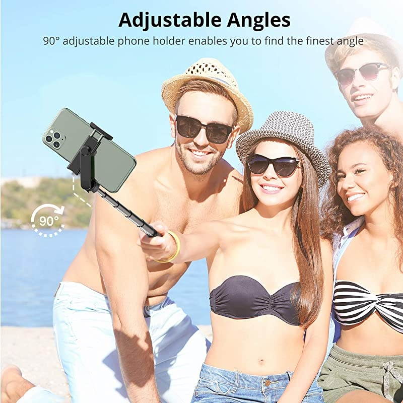 Selfie Stick Tripod, 360&deg; Rotation Extendable Aluminum Bluetooth Selfie Stick with Wireless Remote for iPhone 12/12 Pro/11 /XS Max/XR/XS/X/8/7 Plus, Samsung, Google Pixel, Huawei Smartphones