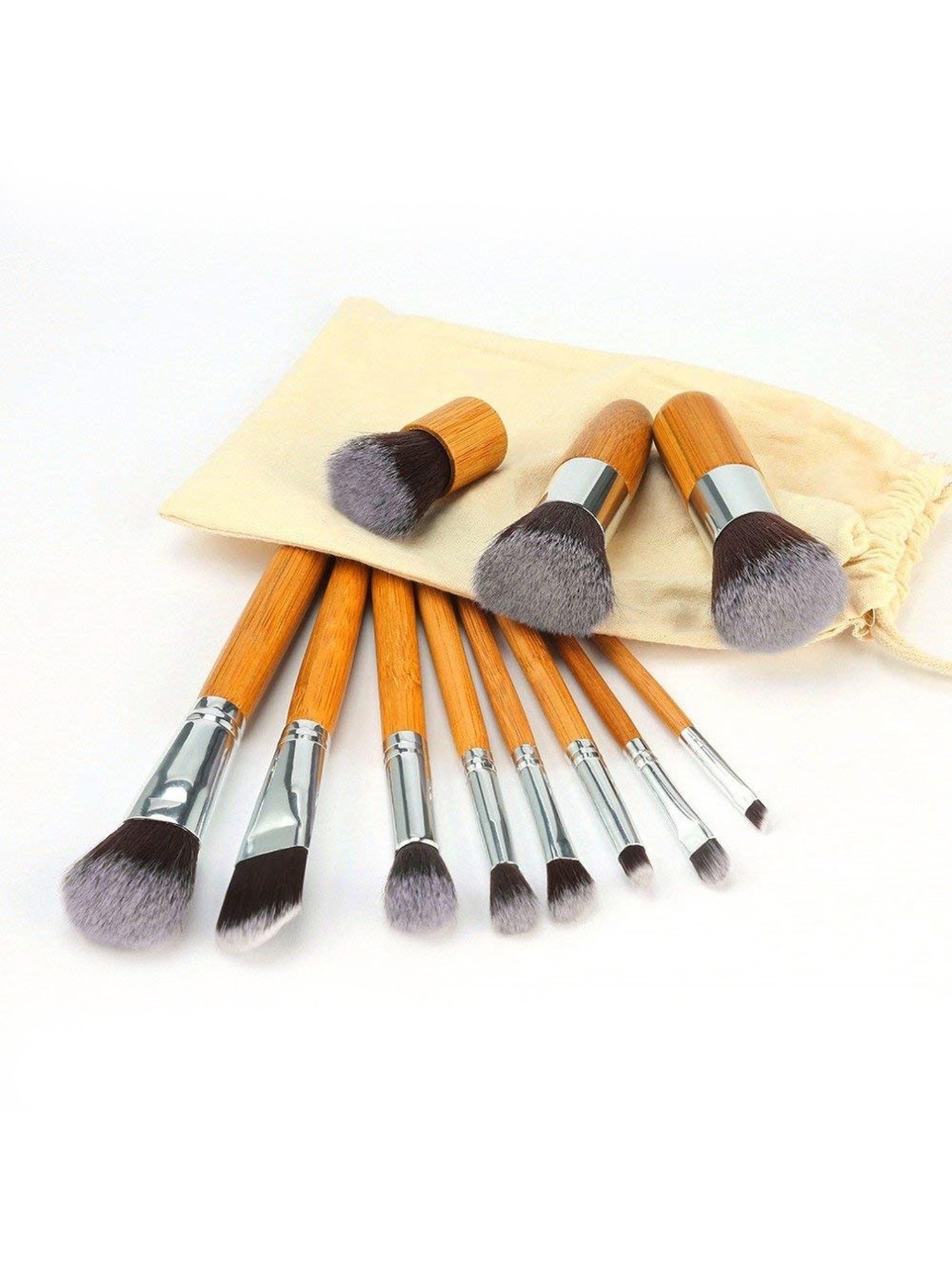 Bronson Professional Bamboo Makeup Brush Set - 11 Pcs