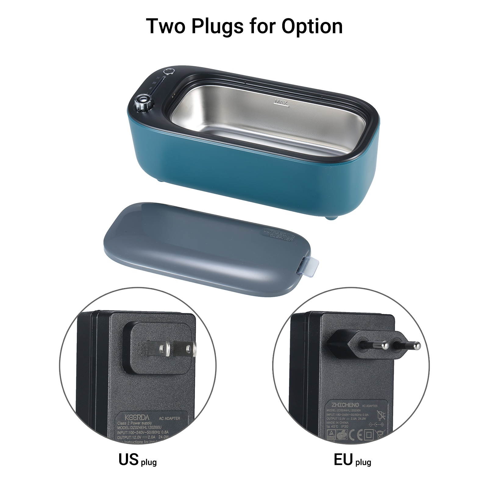 KKmoon Ultrasonic Cleaner Compact 40kHz 400ML Ultrasound Wave Jewelry Cleaner Cleaning Machine with UV Light Mode & 3 Cleaning Cycles Low Noise for Glasses Watch Ring