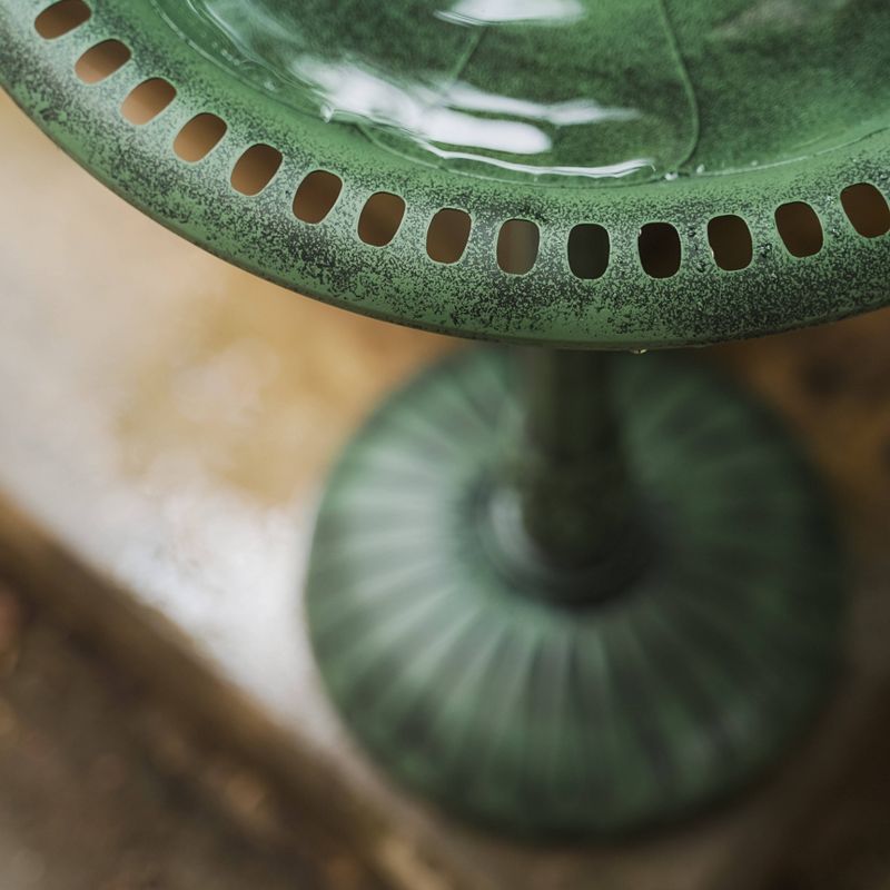 13.5" Classic II Antique Copper Birdbath w/ Rail Mount Bracket - Achla Designs