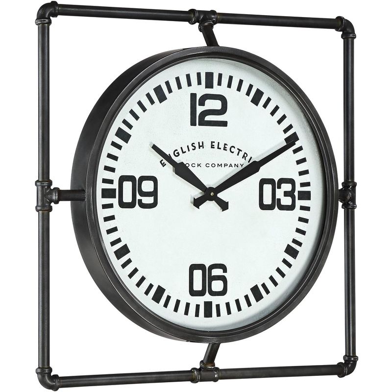 River Parks Studio English Electric 24 3/4" Wide Square Metal Wall Clock