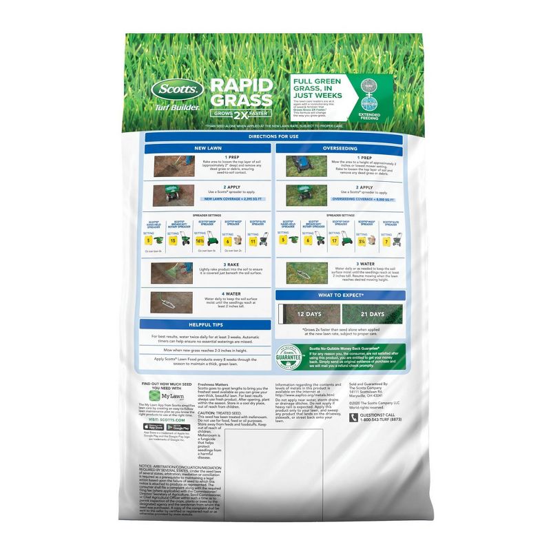 Scotts Rapid Grass Sun & Shade Mix Grass Seeds - 16lb
