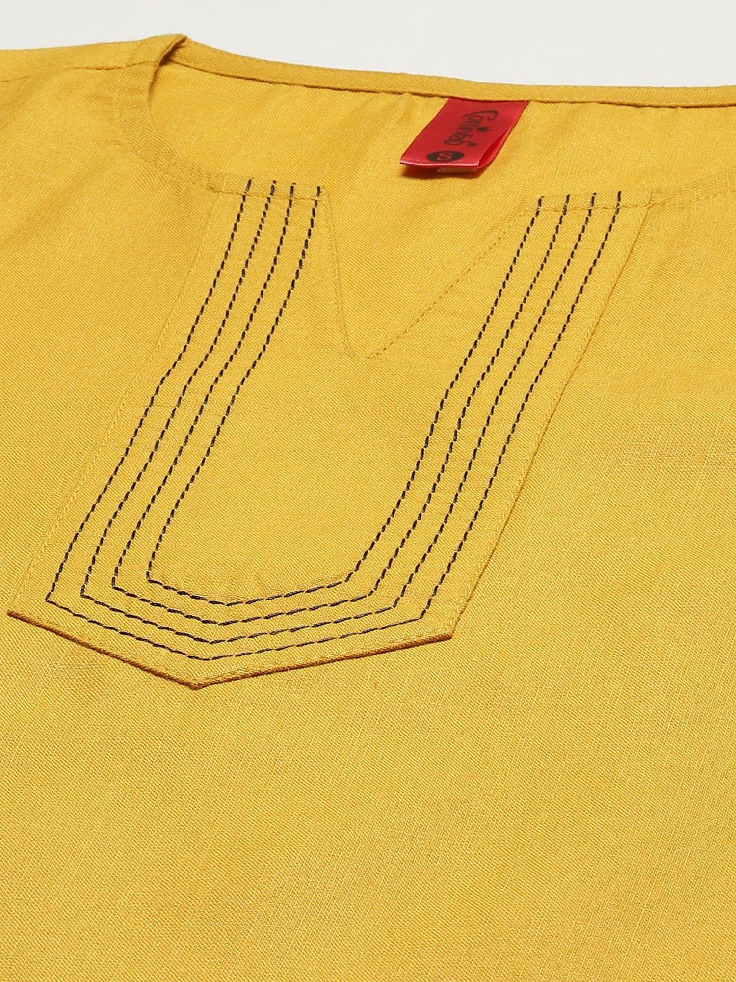 Cottinfab Mustard Regular Fit Cotton Tunic