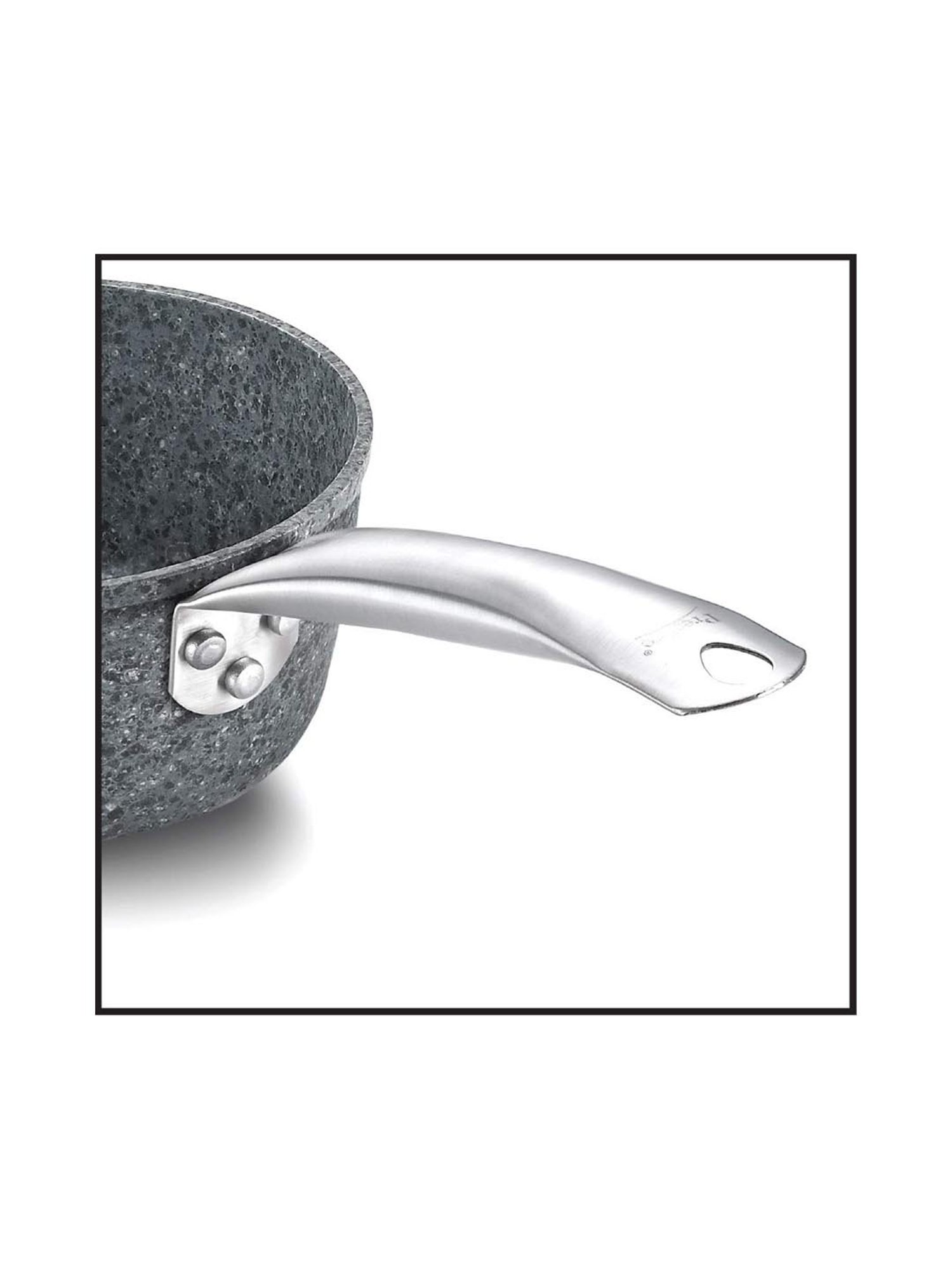 Prestige Stone Series Grey Aluminium Sauce Pan with Lid (2000 ml) - Set of 1