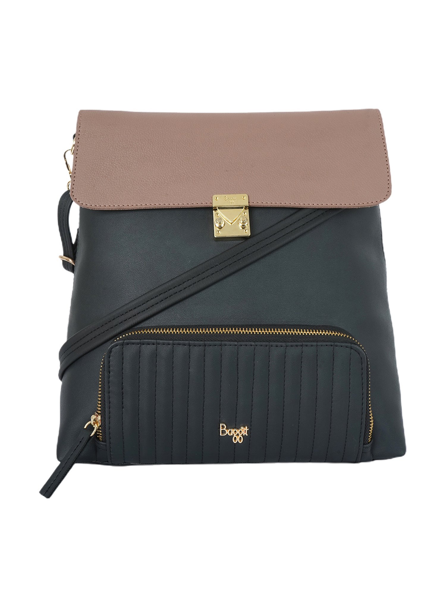 Baggit Black PVC Medium Backpack