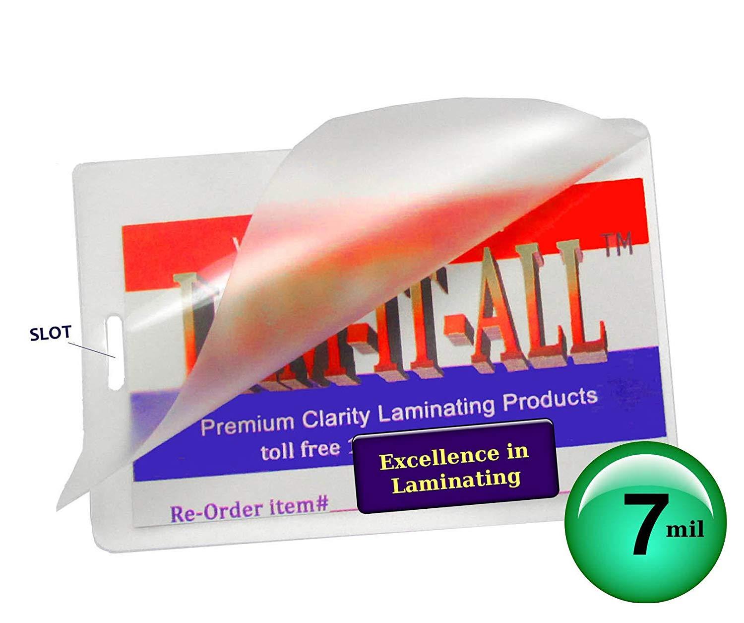 Hot 7 Mil Luggage Tag Laminating Pouches With Slot [Pack of 100] 2-1/2 X 4-1/4 Clear by LAM-IT-ALL