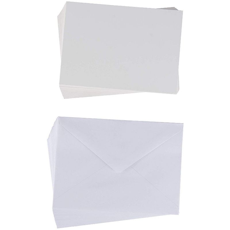 Sustainable Greetings 48-Pack White Blank Greeting Cards, DIY Plain Postcard Notecard for Thank You & Invitation, 5x7 in