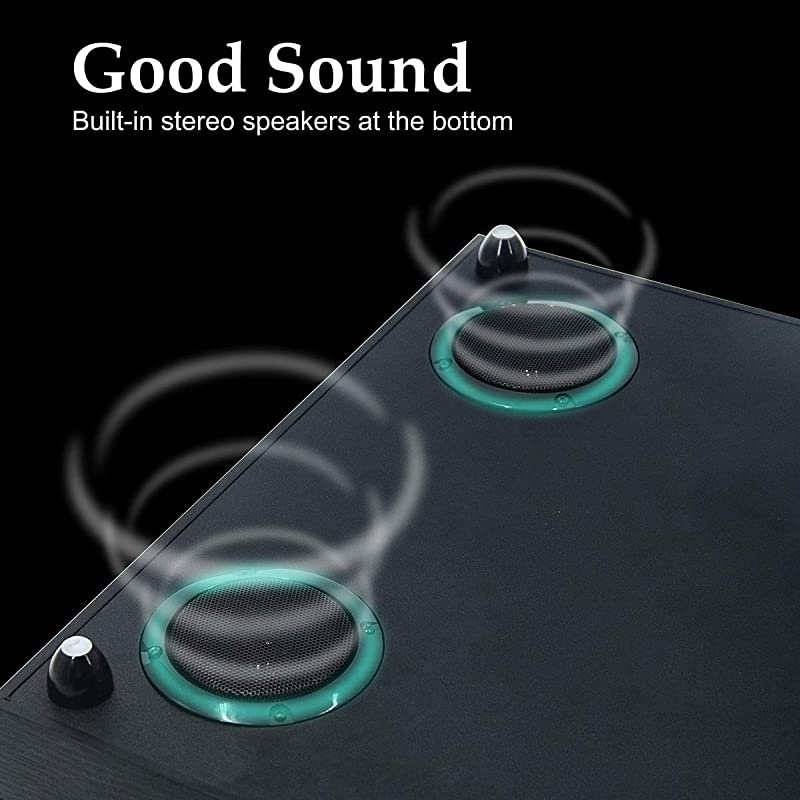 Record Player for 334578 RPM Vinyl RecordsBluetooth BeltDrive Turntable with Builtin Stereo Speakers Black Wood