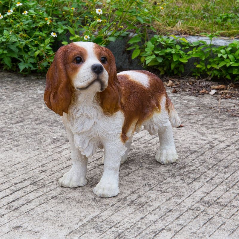 12" Polyresin Standing King Charles Spaniel Statue Brown/White - Hi-Line Gift