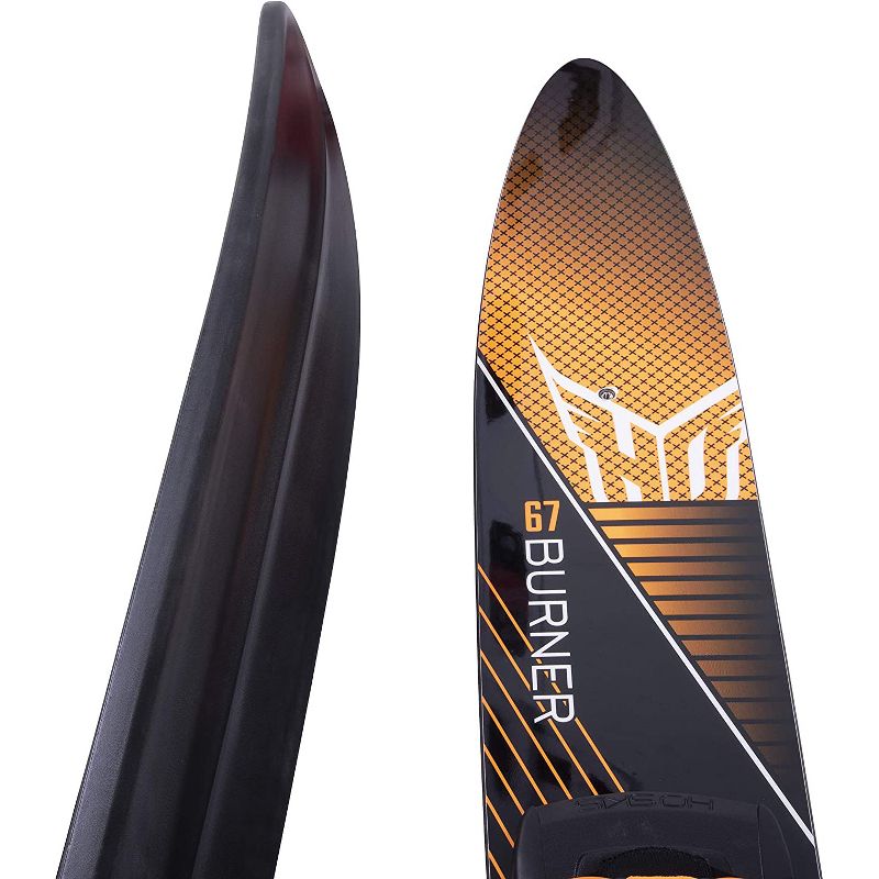 HO Skis Burner 61-Inch Waterskiing Combo Skis with Trainer Bar Bindings and Instructional DVD, One Size, Orange