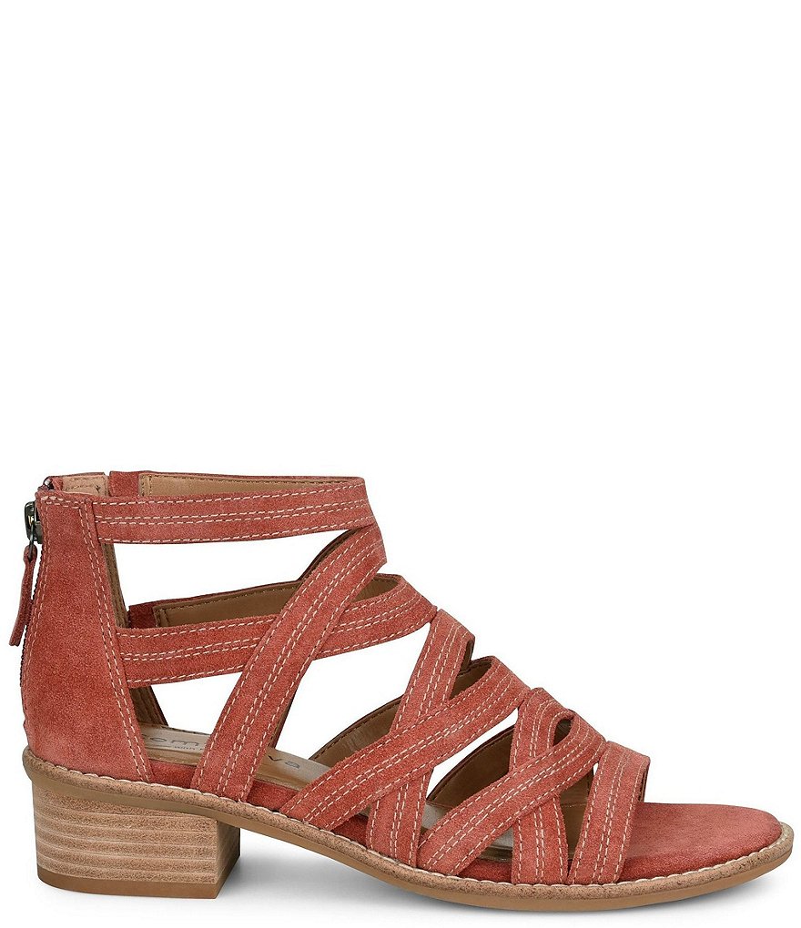 Comfortiva Betha Suede Gladiator Block Heel Sandals
