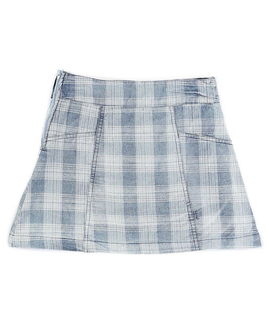 Chelsea & Violet Girls Big Girls 7-16 Plaid Denim Wrap Skirt