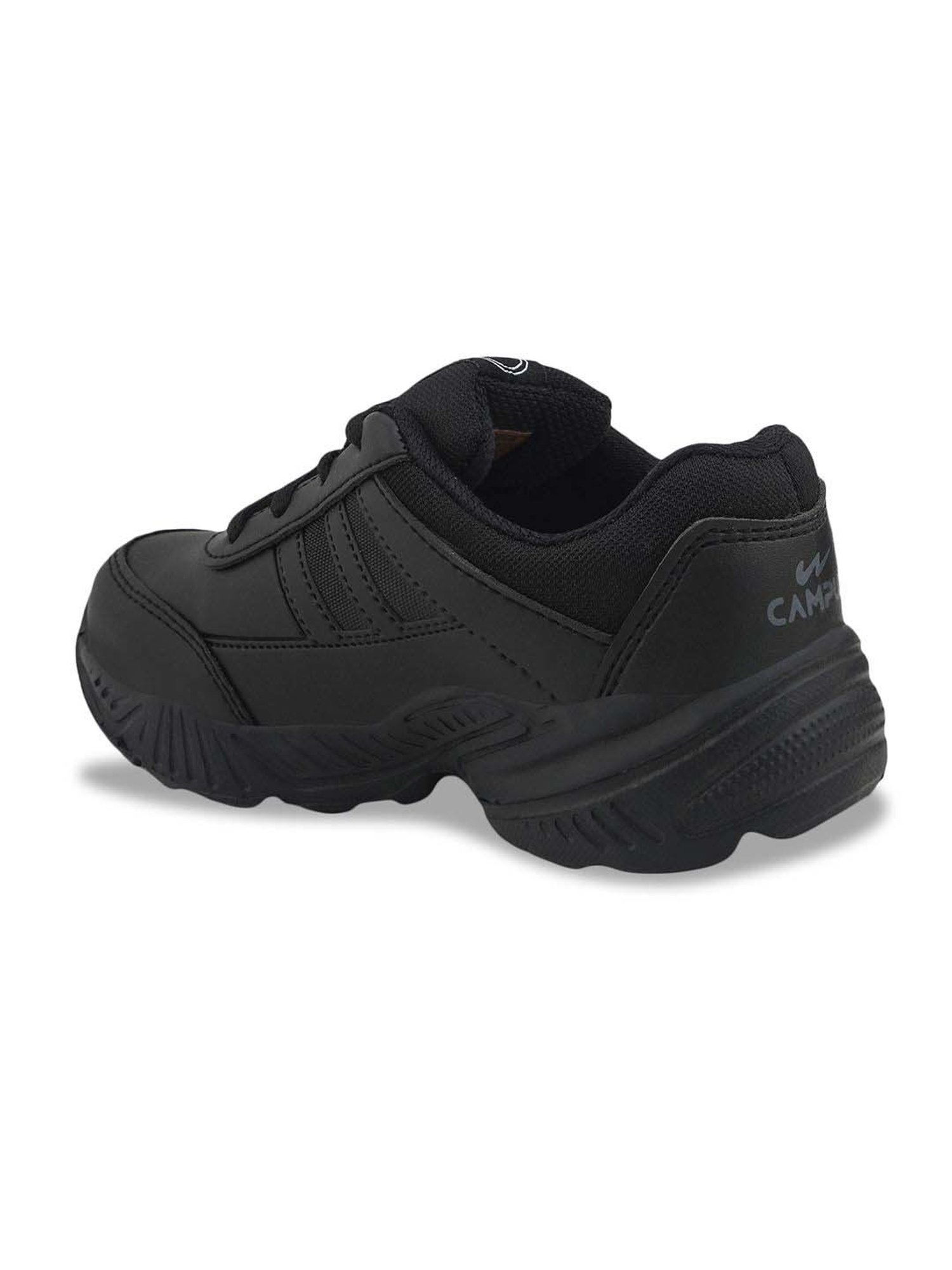 Campus Kids Black Lace Up Shoes