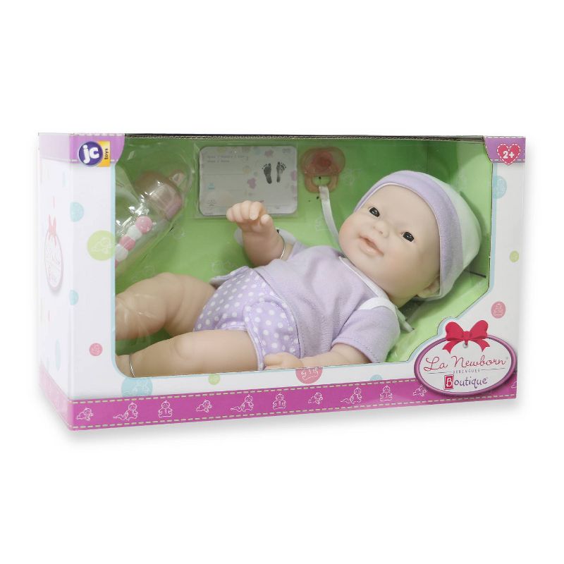 JC Toys La Newborn 12" Asian All Vinyl Nursery Gift Set Doll