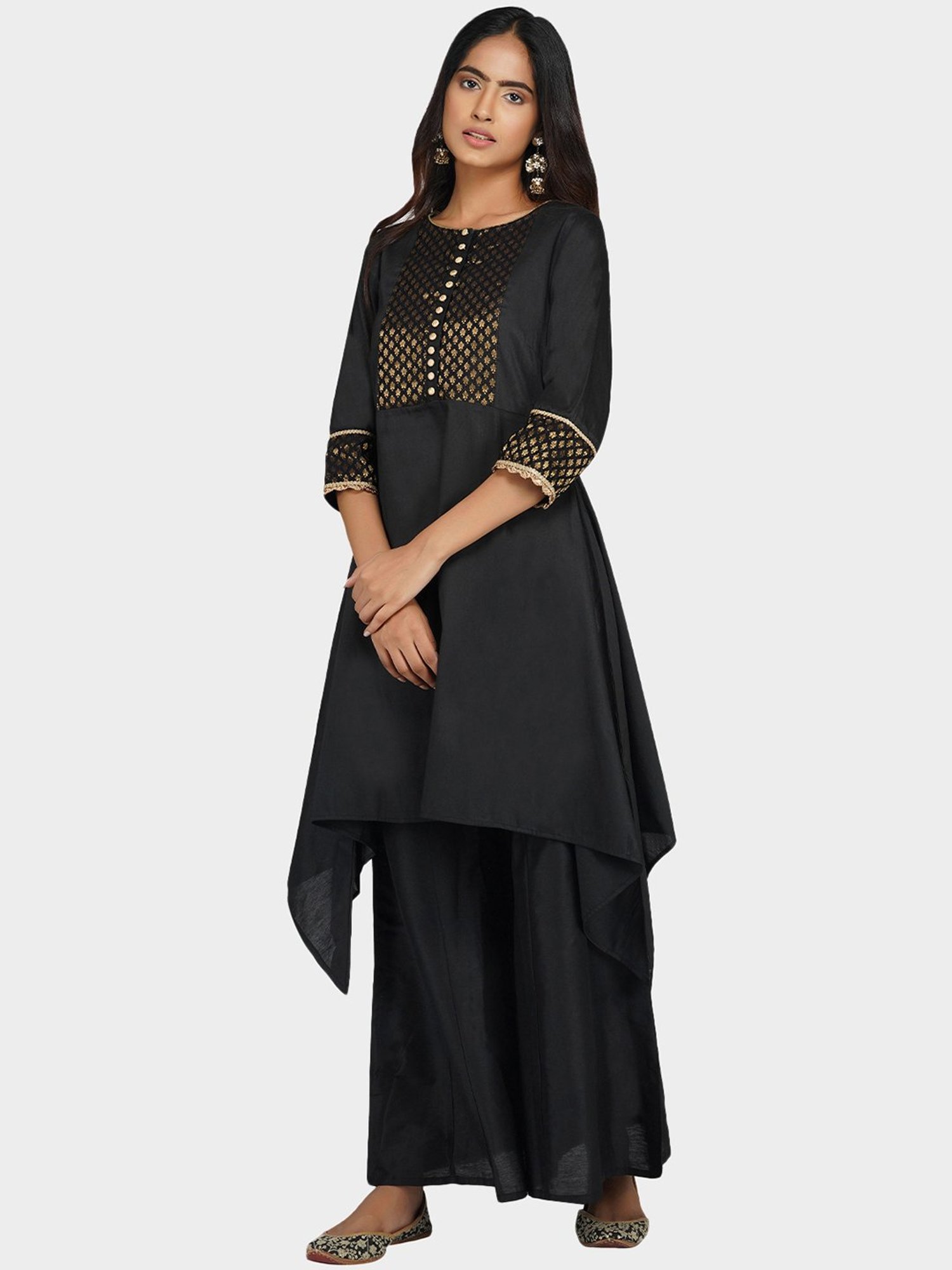 Paislei Black Kurta Palazzo Set