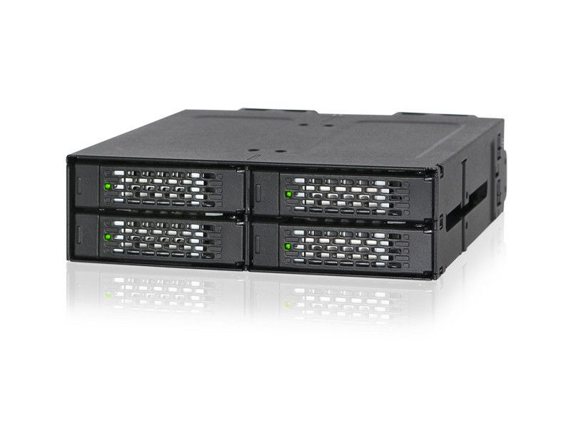 Icy Dock ToughArmor MB699VP-B Drive Enclosure for 5.25" U.2 (SFF-8639) - Mini-SAS HD Host Interface Internal - Black - 4 x HDD Supported