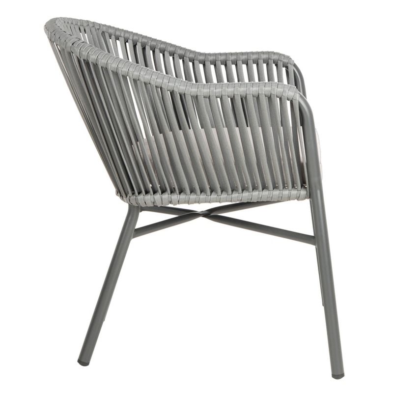 Stefano 2pk Stackable Rope Accent Chair - Gray/Gray Cushion - Safavieh