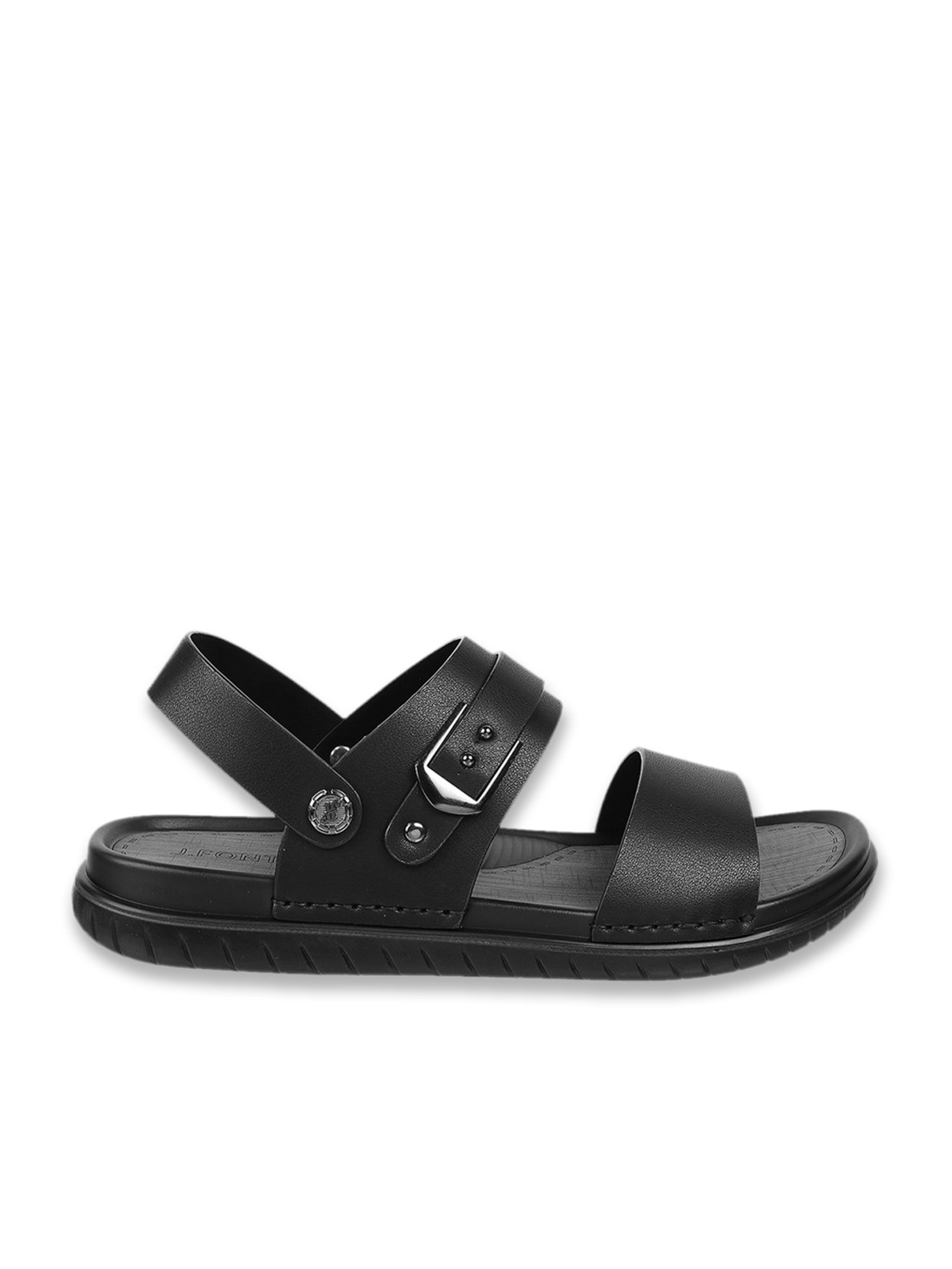 J. Fontini by Mochi Men's Black Back Strap Sandals