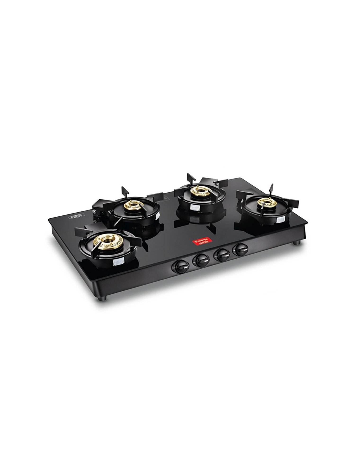 Prestige Svachh Neo GTSN 04 L Black Glass Gas Stove With Liftable 4 Burners