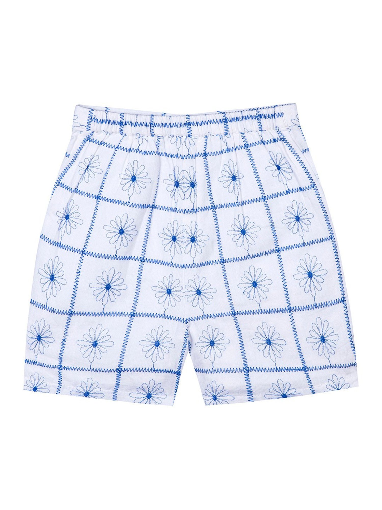 Budding Bees Kids Blue & White Floral Print Top with Shorts