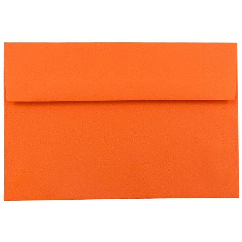 JAM PAPER A7 Colored Invitation Envelopes - 5 1/4 x 7 1/4 - Orange Recycled - 50/Pack