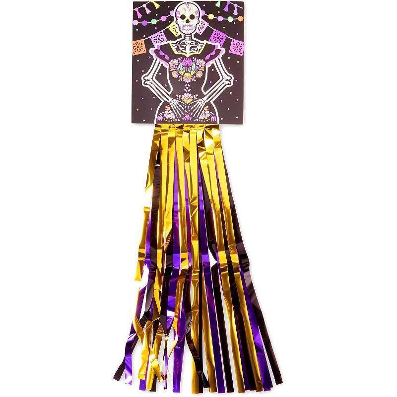 Spooky Central 3 Pack Day of the Dead Sugar Skull Hanging Decorations for Halloween Party, 33"