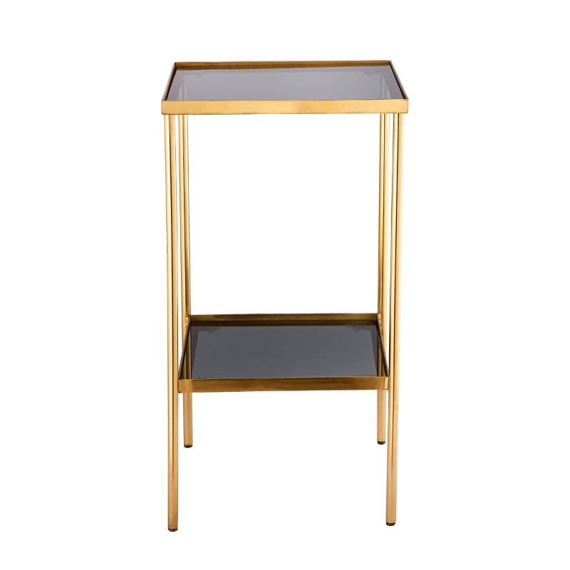 Shea Side Accent Table with Shelf Black/Gold - Carolina Chair & Table
