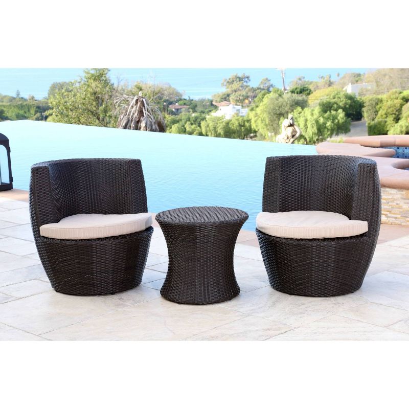 Newport Outdoor Wicker Bistro Chair - Espresso - Abbyson Living