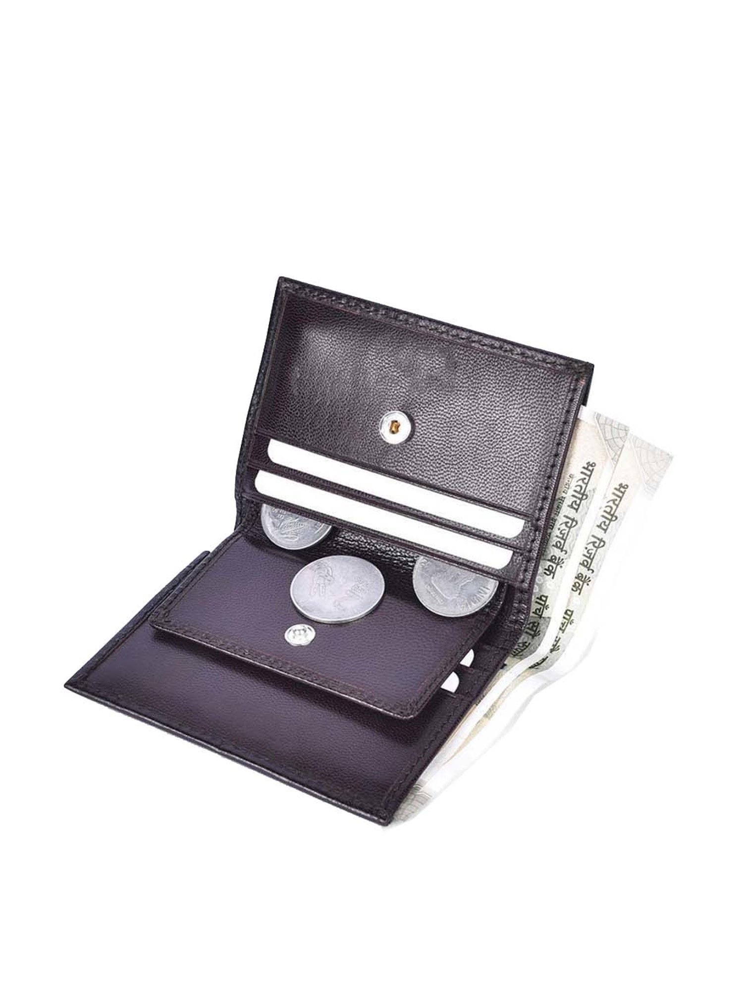 BELWABA Brown Casual Leather Bi-Fold Wallet for Men