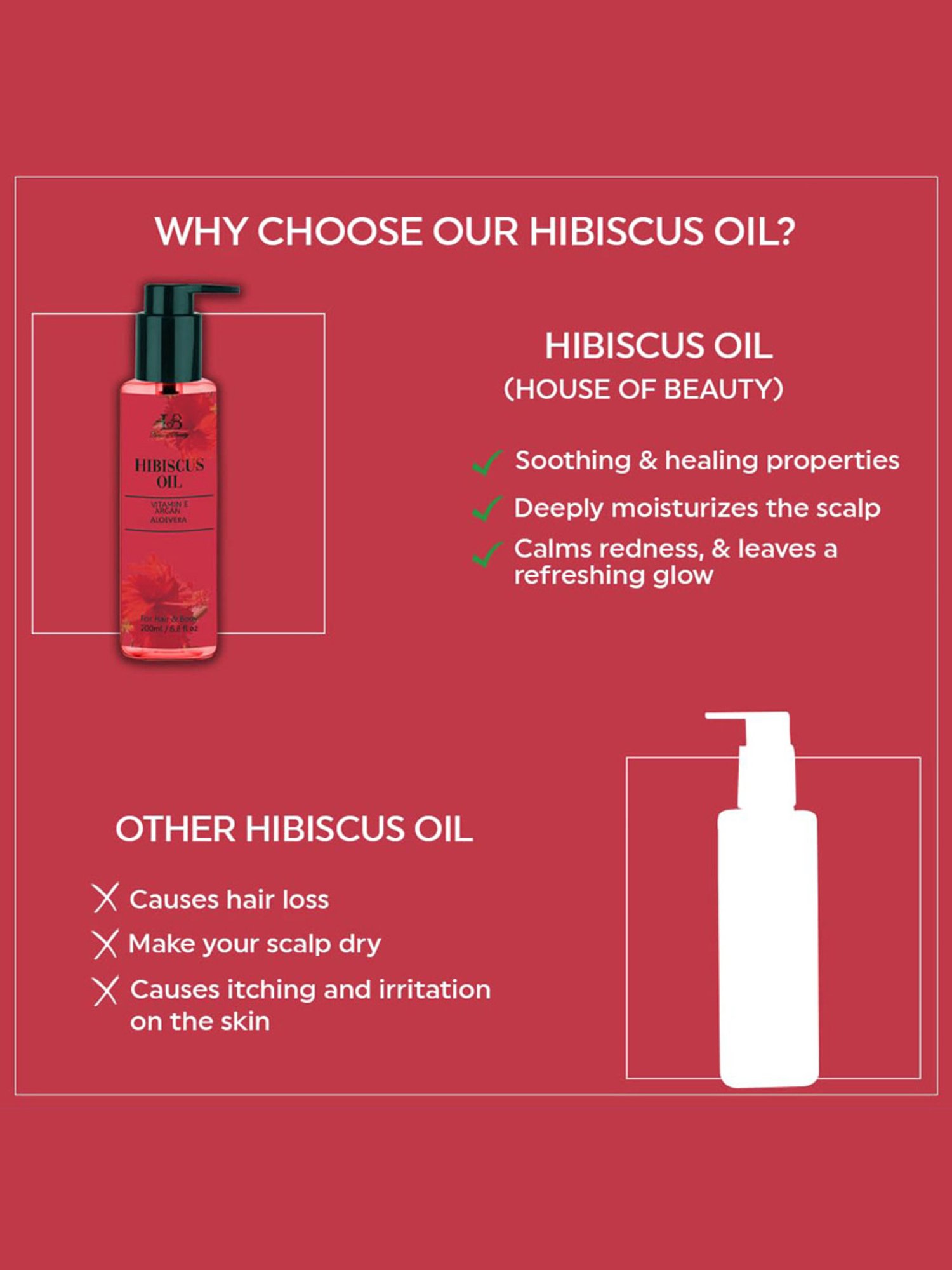 House of Beauty Hibiscus Oil for Hair & Body - 200 ml