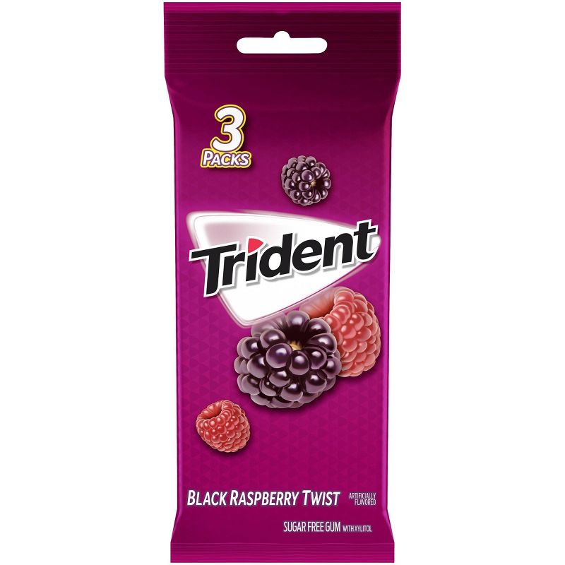 Trident Black Raspberry Twist Gum - 3pk/42pc