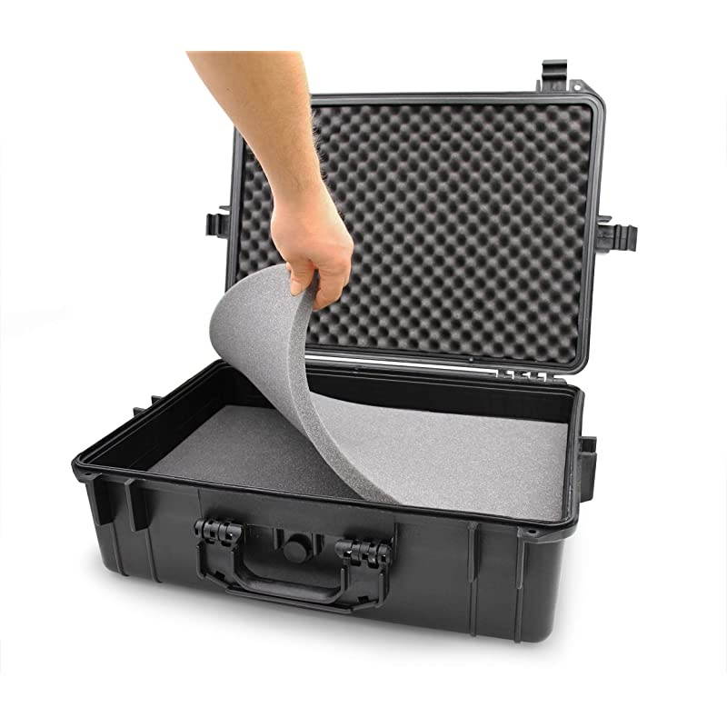 23 inch Customizable Wireless Microphone System Hard Case fits Sennheiser Shure AudioTechnica Nady VocoPro AKG Receiver Body Transmitter UHF Headset Lavalier and Handheld Mics