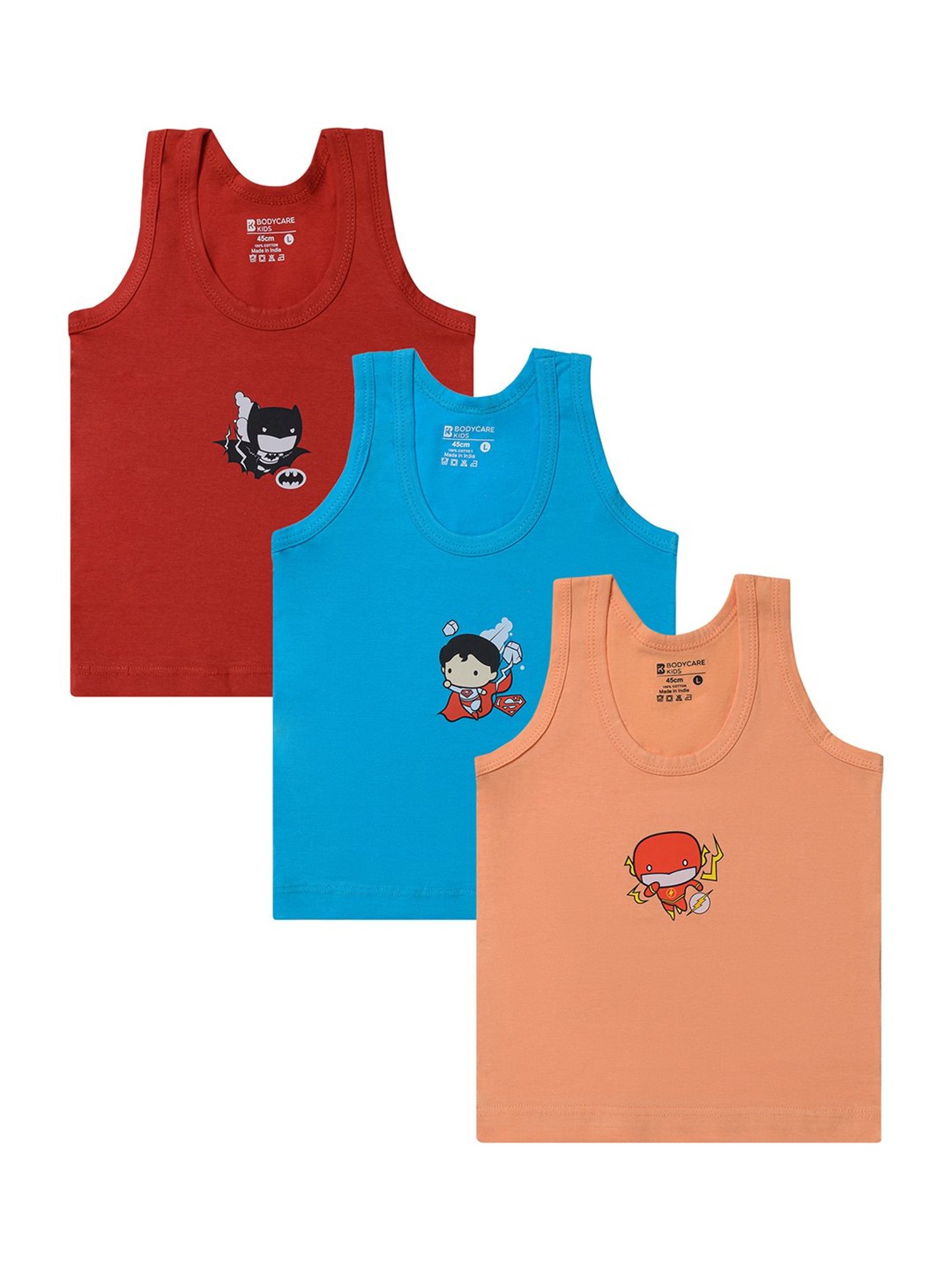 Bodycare Kids Multicolor Printed Camisoles (Pack Of 3)