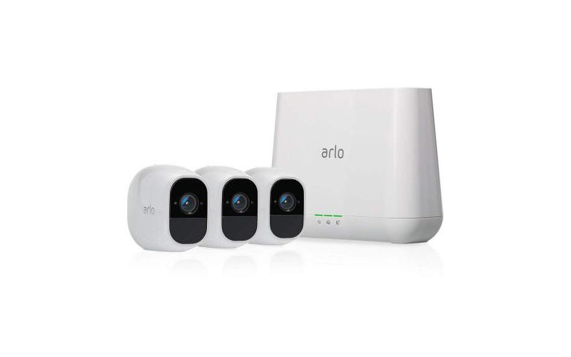 Arlo Pro 2 Smart Security System with 3 Cameras (White)  -  1080p HD quality video - Rechargeable battery included