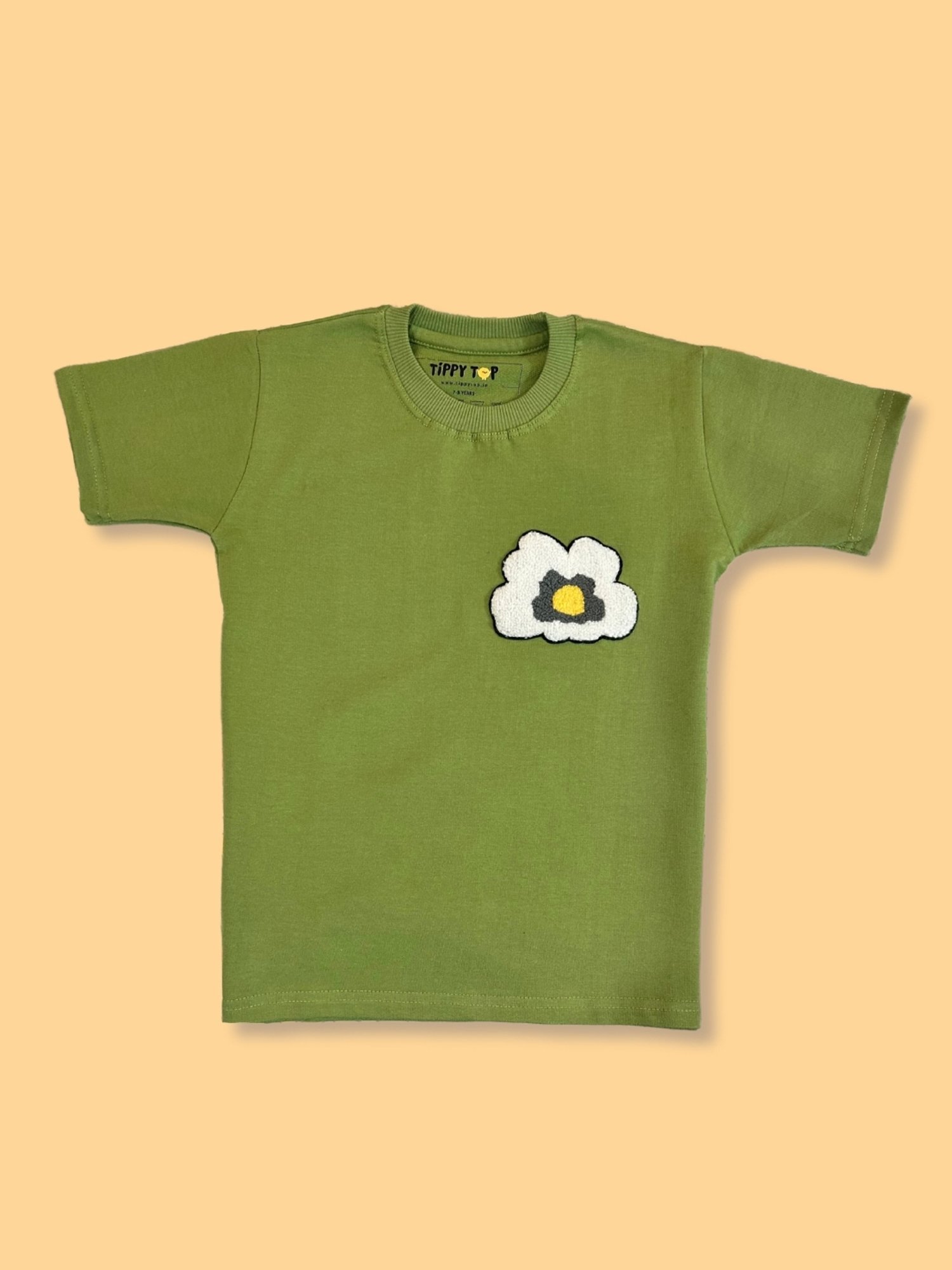 Tippy Top Kids Green Self Design T-Shirt