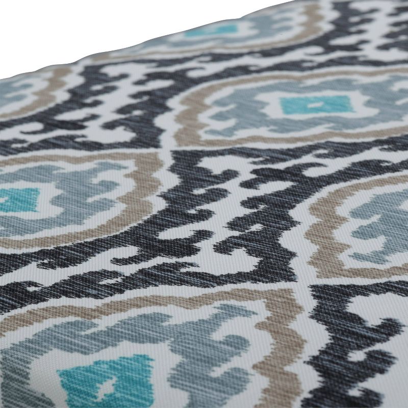 2pk Outdoor/Indoor Large Chair Pad Set Agrami Medallion Black - Pillow Perfect