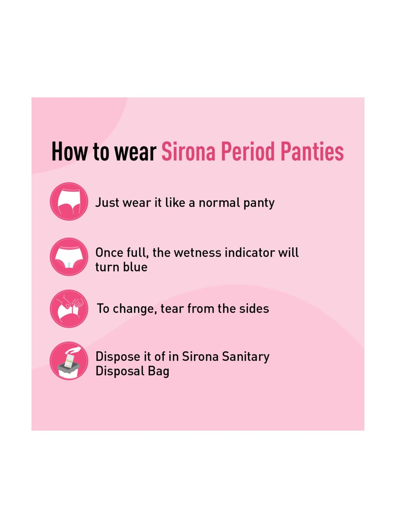 Sirona Disposable Period Panties for Women (S-M) - Pack of 5