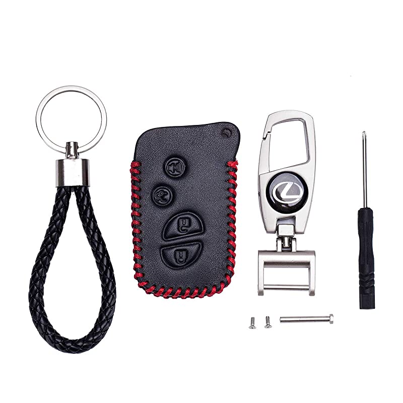 Key Chain Fob Cover Shell Remote Case Bag Black for Jacket Keyless Remote Smart Key Fob Skin Clicker Case Skin Cover for Lexus GS430 GS300 IS350 IS250 Lexus1 Black