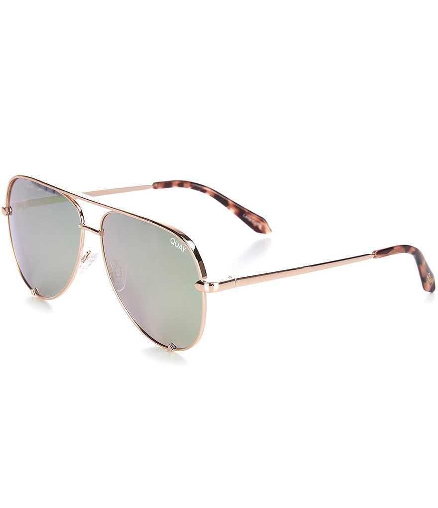 Quay Australia Polarized High Key Aviator Sunglasses
