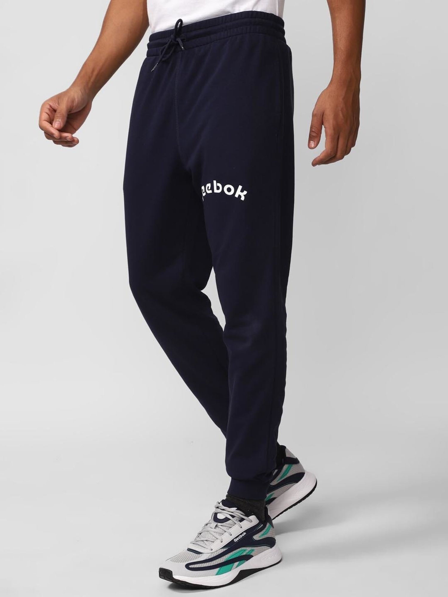Reebok Navy Slim Fit Sports Trackpants