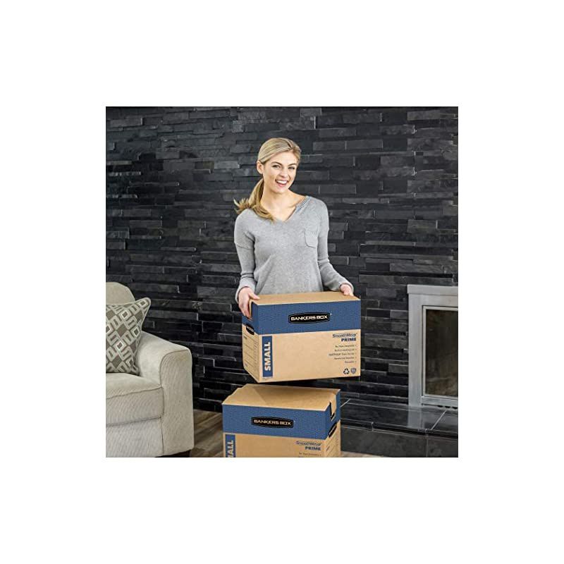 SmoothMove Prime Moving Boxes, Tape-Free and Fast-Fold Assembly, Small, 16 x 12 x 12 Inches, 5 Pack (8862701)