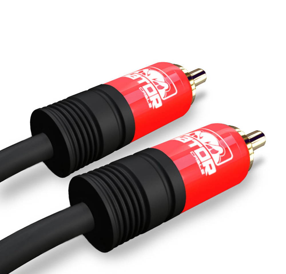 GATOR CABLE 1 RCA Cable - Male to Male (M to M) - RED - 6 FT - Gold Plated Connectors - Mono Composite Audio Video Subwoofer Digital Coaxial Cable