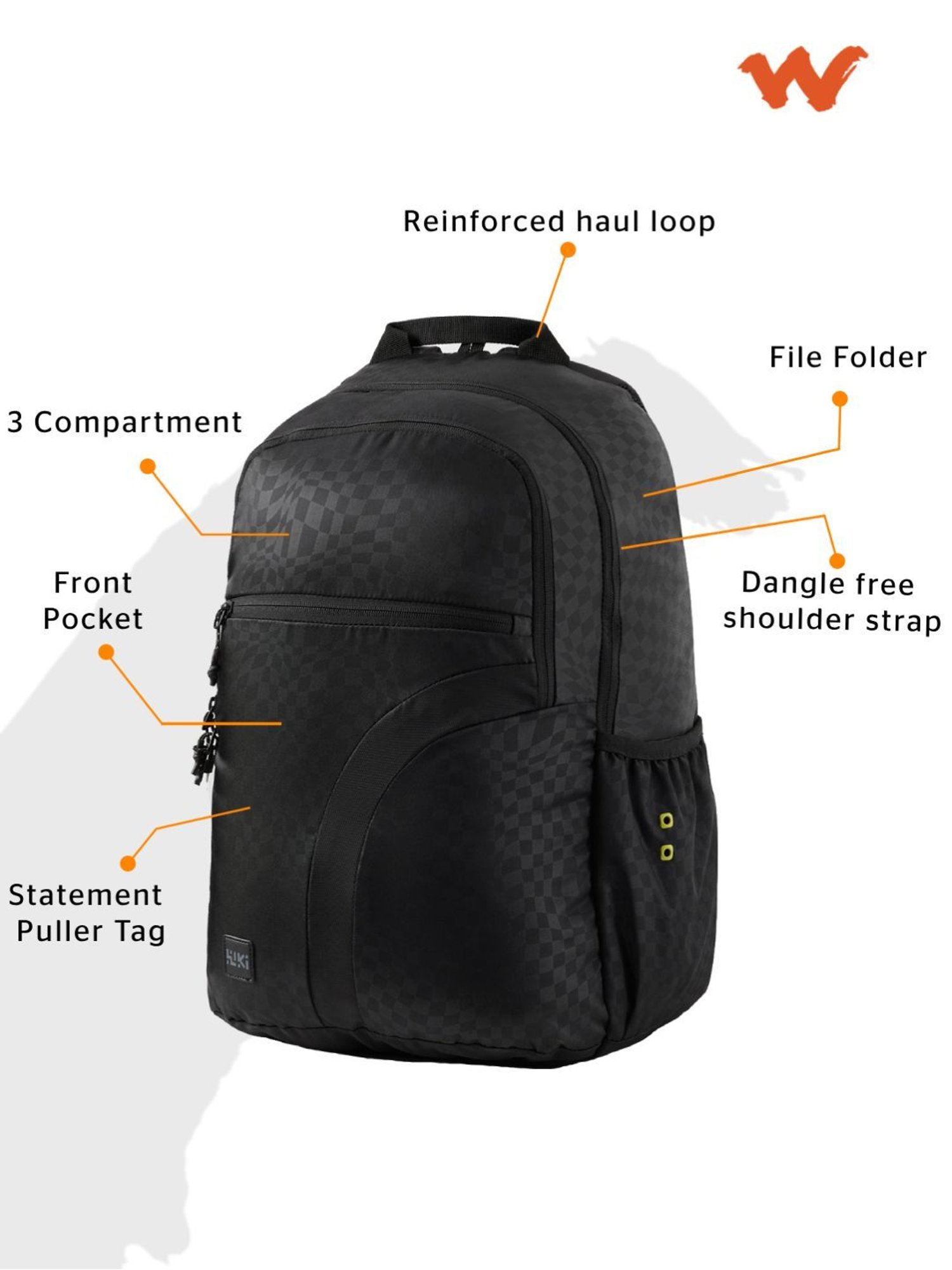 Wiki Back to School 3 Black Polyester Printed Backpack - 34 Ltrs