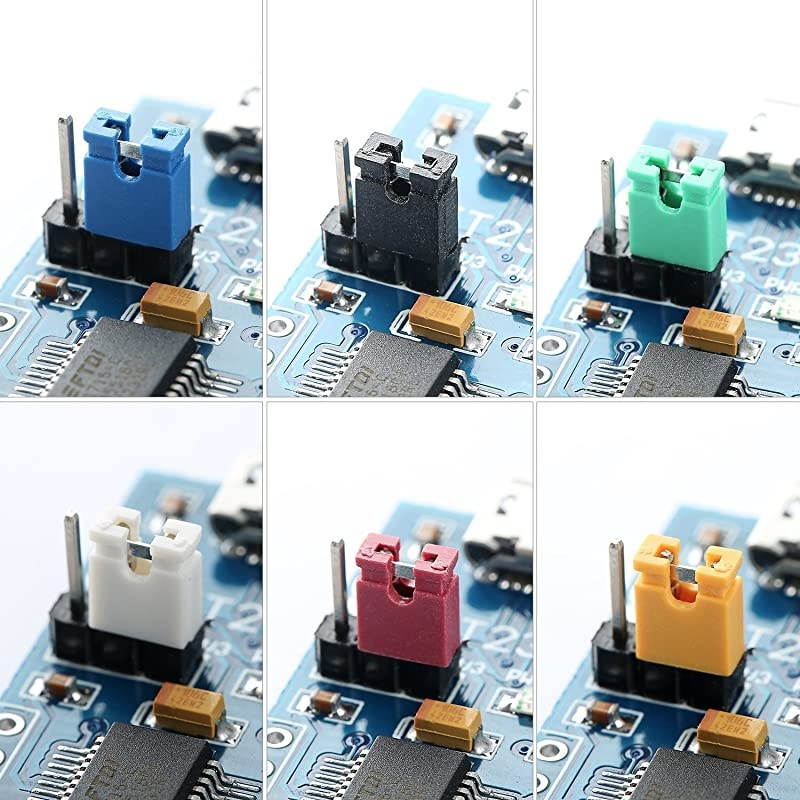 Pieces Standard Computer Jumper Caps Header Pin Shunt Short Circuit 2-Pin Connector Open Top 2.54mm. Suitable for Arduino Raspberry Pi PCB PC DVD HDD Motherboard Shorting and Other Items.