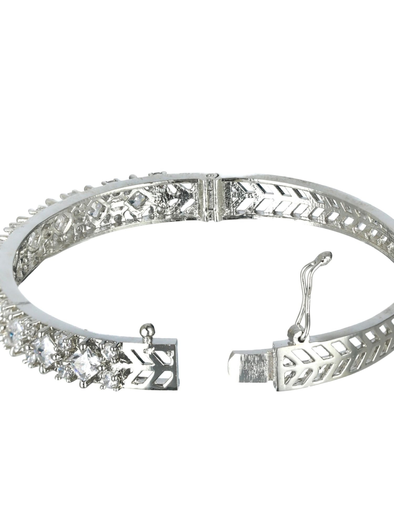 Aatmana Handcrafted Silver-Plated Bangle Style Bracelet