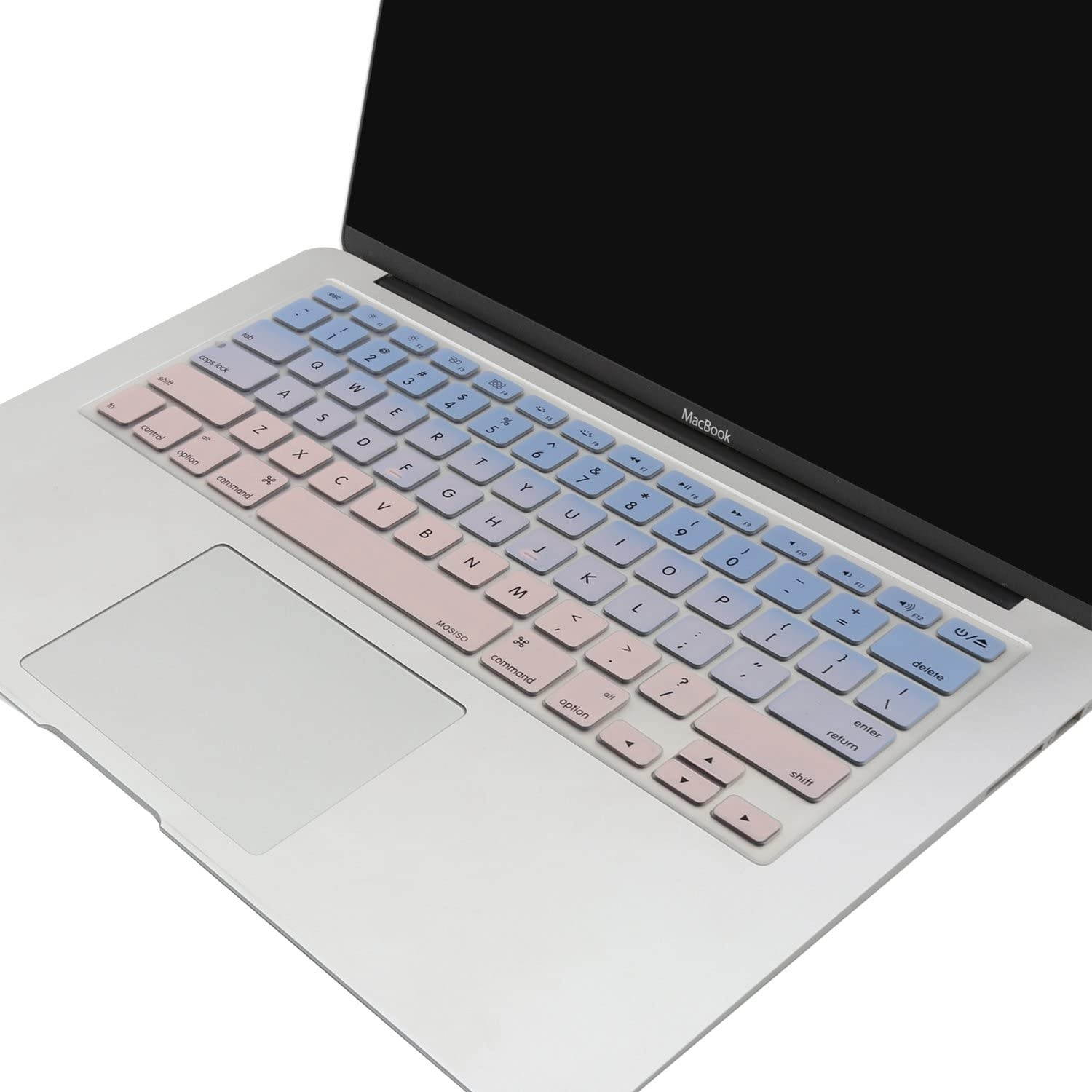 MOSISO Pattern Keyboard Cover Compatible with MacBook Pro 13/15 inch(with/Without Retina Display,2015 or Older Version),Older MacBook Air 13 inch (A1466/A1369,Release 2010-2017), Blue and Rose Quartz