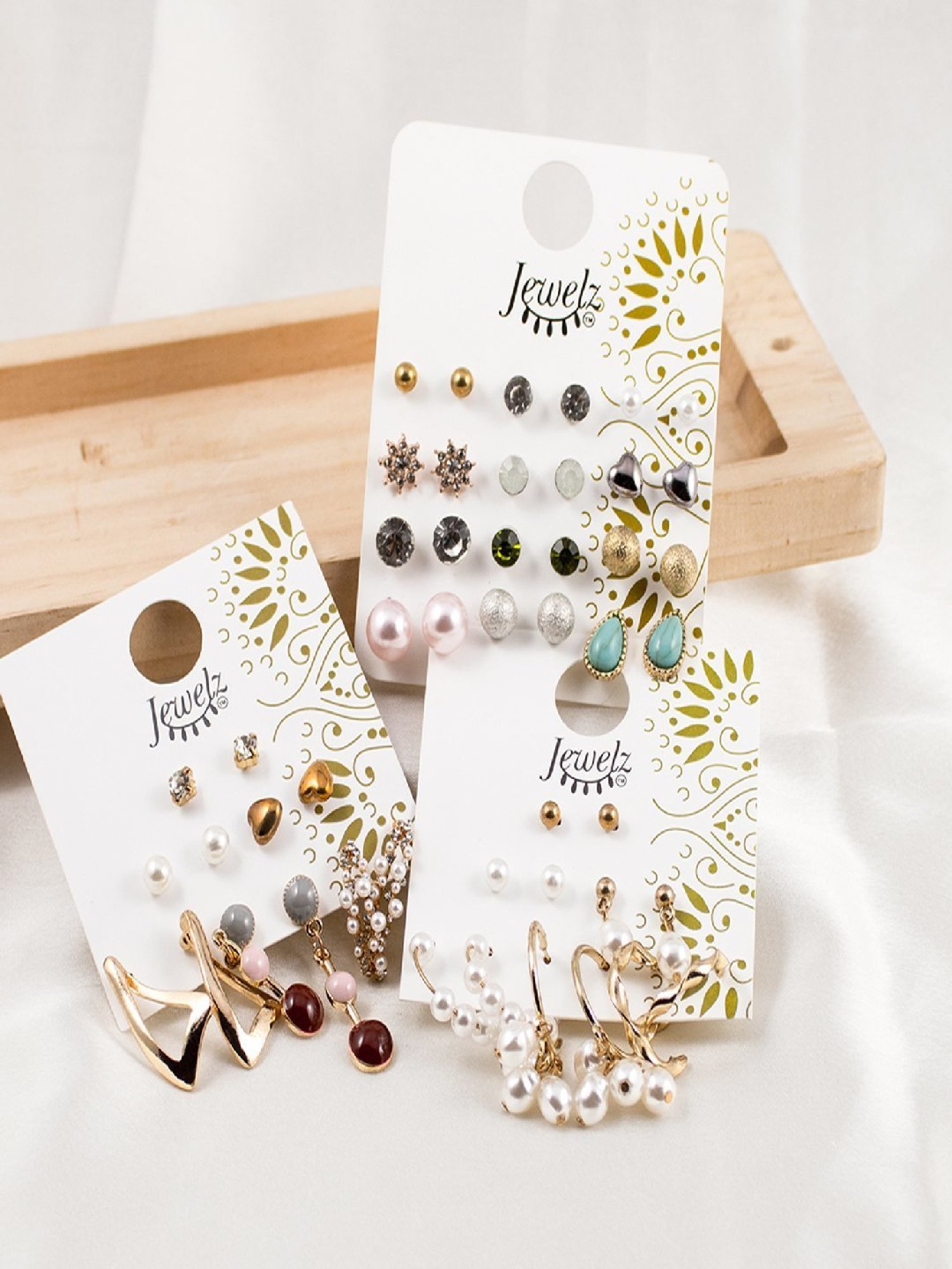 Jewelz Fashion Silver Hoop Earring Set Pack of 24