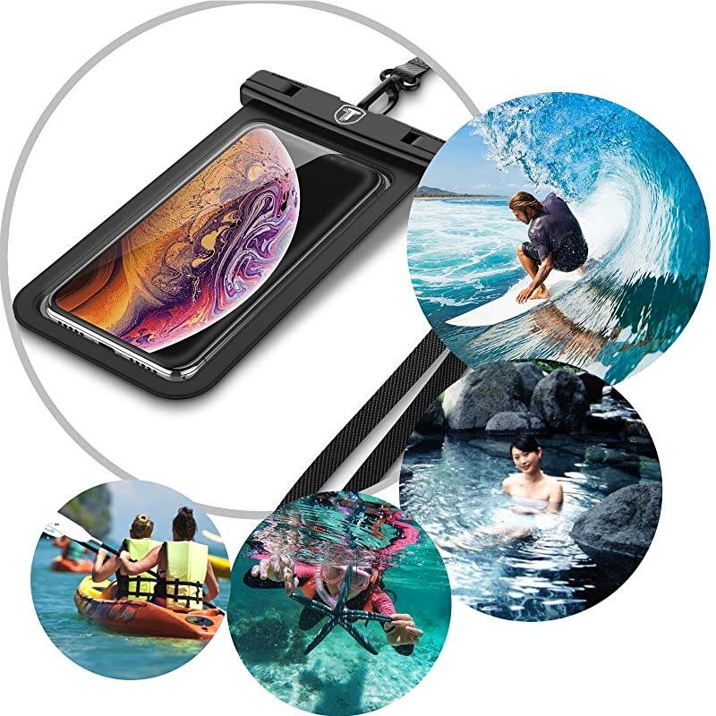 Waterproof Phone Pouch For iPhone 11 Pro Max 11 XS XR Samsung Galaxy Note 20 Ultra 10+ 9 A01 A10E A11 A20 A21 A30 A51 A71 5G J3 J7 S20+ S10 S9 2Pack Waterproof Case Cellphone Dry Bag Lanyard
